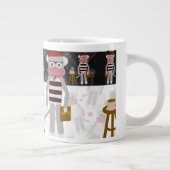 Beatnik Monkey Pattern Fun Character Cartoon Jumbo-Tasse (Rechts)