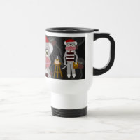 Beatnik Sock Monkey Spaß Cartoon Design Kunst