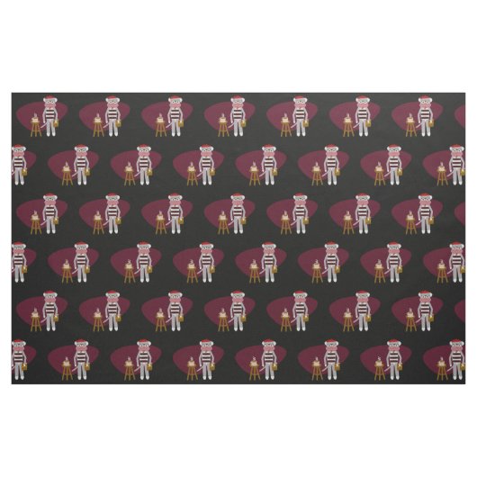 Beatnik Sock Monkey Stoff (Fat Quarter (45,7 x 55,9 cm))