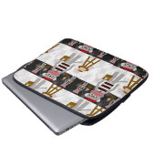 Beatnik Sock Monkey Streifenmuster Laptopschutzhülle (Vorne Knopf)