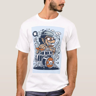 Beatnik Wolf über Trommeln Pop Art T-Shirt