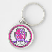 Beatrice Buchstabe B Name bedeutet rosa Einhorn Schlüsselanhänger (Vorne)