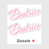 Beatrice Decorative Name in Pink x2 Aufkleber (Blatt)