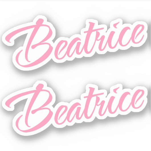 Beatrice Decorative Name in Pink x2 Aufkleber (Vorderseite)