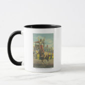 Beatrice-Fassbinder, der einen römischen Stand tut Tasse (Links)