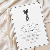 BEATRICE Ribbon Bow Black and White Wedding Einladung