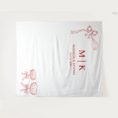 Beatrice Ribbon Red Wedding Wandteppich (Vorderseite (Horizontal))