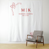 Beatrice Ribbon Red Wedding Wandteppich (Beispiel)