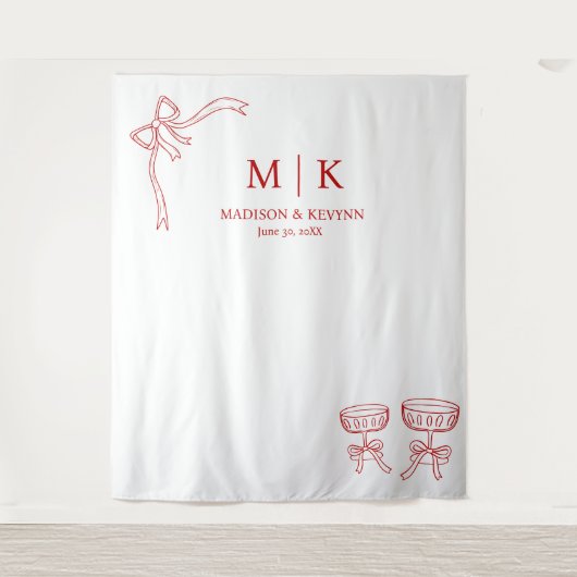 Beatrice Ribbon Red Wedding Wandteppich (Vorderseite)
