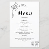 Beatrice Ribbon Wedding Menus (Vorderseite)