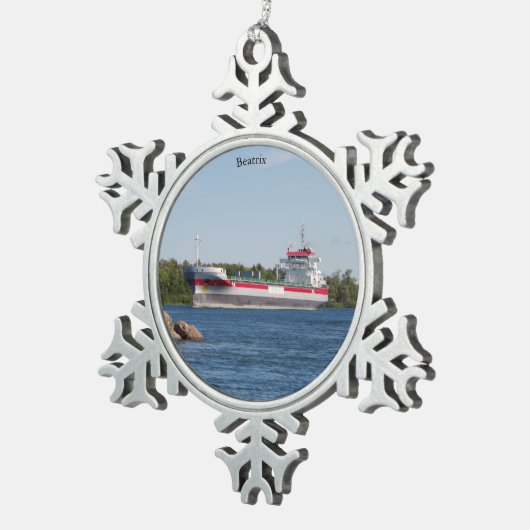 Beatrix-Kugel oder Schneeflocke Schneeflocken Zinn-Ornament (Rechts)