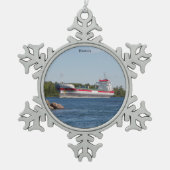 Beatrix-Kugel oder Schneeflocke Schneeflocken Zinn-Ornament (Vorderseite)