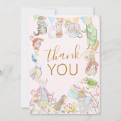 Beatrix Peter die Rabbit Woodland Baby Dusche Dankeskarte (Rückseite)