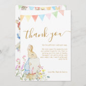 Beatrix Peter die Rabbit Woodland Baby Dusche Dankeskarte (Vorne/Hinten)