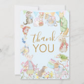 Beatrix Peter die Rabbit Woodland Baby Dusche Dankeskarte (Rückseite)
