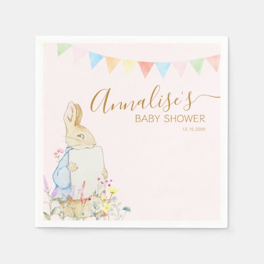 Beatrix Peter die Rabbit Woodland Baby Dusche Serviette (Vorderseite)