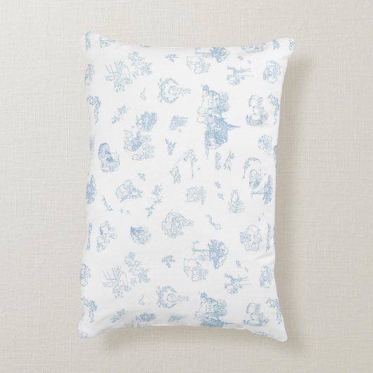 Beatrix Peter the Rabbit Toile Chinoiserie Blue  Dekokissen (Rückseite(Vertikal))