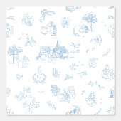 Beatrix Peter the Rabbit Toile Chinoiserie Blue  Tapete (Vorderseite)