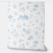 Beatrix Peter the Rabbit Toile Chinoiserie Blue  Tapete (Abrollen)