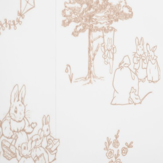 Beatrix Peter the Rabbit Toile Chinoiserie Brown Tapete (Naht)