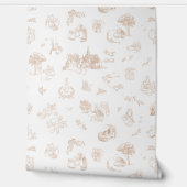 Beatrix Peter the Rabbit Toile Chinoiserie Brown Tapete (Abrollen)