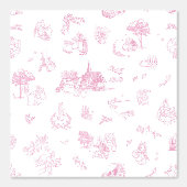 Beatrix Peter the Rabbit Toile Chinoiserie Pink Tapete (Vorderseite)