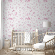 Beatrix Peter the Rabbit Toile Chinoiserie Pink
