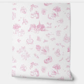Beatrix Peter the Rabbit Toile Chinoiserie Pink Tapete (Abrollen)