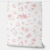 Beatrix Peter the Rabbit Toile Chinoiserie Red Tapete (Abrollen)