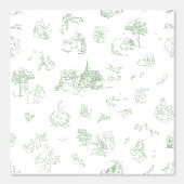 Beatrix Peter the Rabbit Toile Chinoiserie Sage Tapete (Vorderseite)