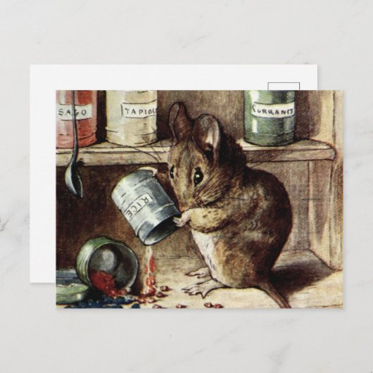 Beatrix Potter Bad Mice Spilling Rice Postkarte (Vorne/Hinten)