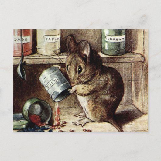 Beatrix Potter Bad Mice Spilling Rice Postkarte (Vorderseite)