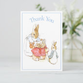 Beatrix Potter Blue Baby Dusche Danke Karte (Stehend Vorderseite)
