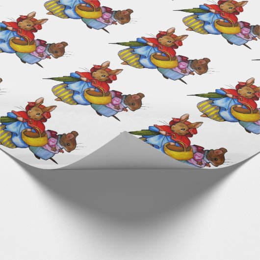 Beatrix Potter-Buch-Charaktere, ursprüngliche Geschenkpapier (Ecke)