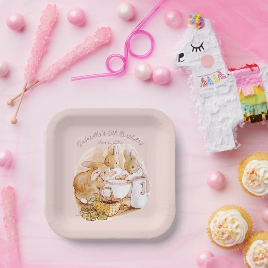 Beatrix Potter Bunnies Berries und Cream Birthday Pappteller (Party)