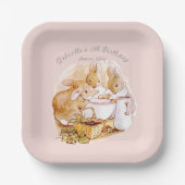 Beatrix Potter Bunnies Berries und Cream Birthday Pappteller (Vorderseite)
