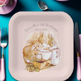 Beatrix Potter Bunnies Berries und Cream Birthday Pappteller