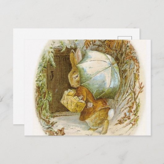 Beatrix Potter - Bunnies im Winter Postkarte (Vorne/Hinten)