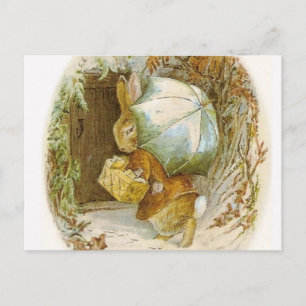 Beatrix Potter - Bunnies im Winter Postkarte