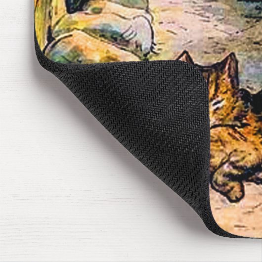 Beatrix Potter - Bunnies sieht sich die Katze an Mousepad (Ecke)