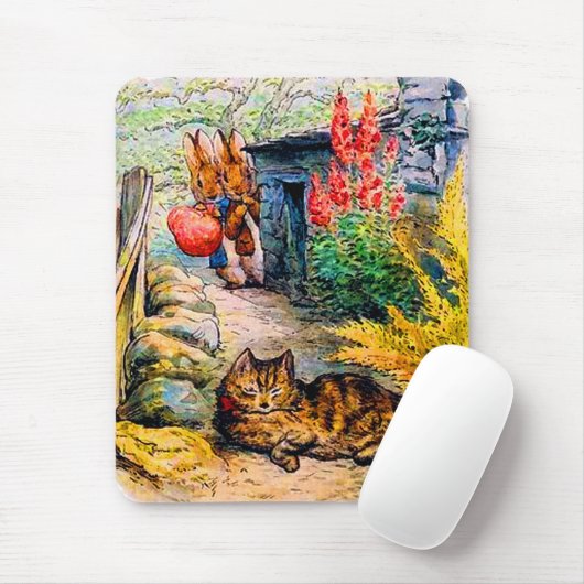Beatrix Potter - Bunnies sieht sich die Katze an Mousepad (Mit Mouse)