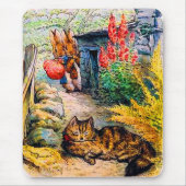 Beatrix Potter - Bunnies sieht sich die Katze an Mousepad (Vorne)