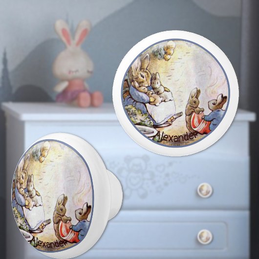 Beatrix Potter Bunny Family Keramik Knob Keramikknauf