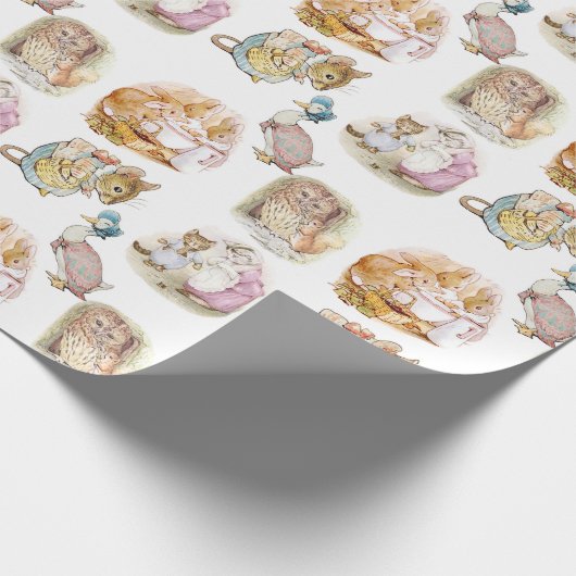 Beatrix Potter Bunny Mouse Puddle Duck Eichhörnche Geschenkpapier (Ecke)