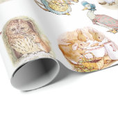 Beatrix Potter Bunny Mouse Puddle Duck Eichhörnche Geschenkpapier (Rolleneckpunkt)