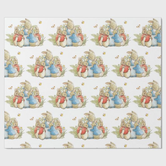 Beatrix Potter Bunny Rabbit Baby Boy Girl Dusche Geschenkpapier (Flach)