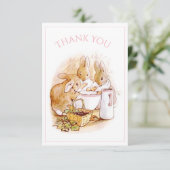 Beatrix Potter Bunny Rabbit Babydusche Dankeskarte (Stehend Vorderseite)