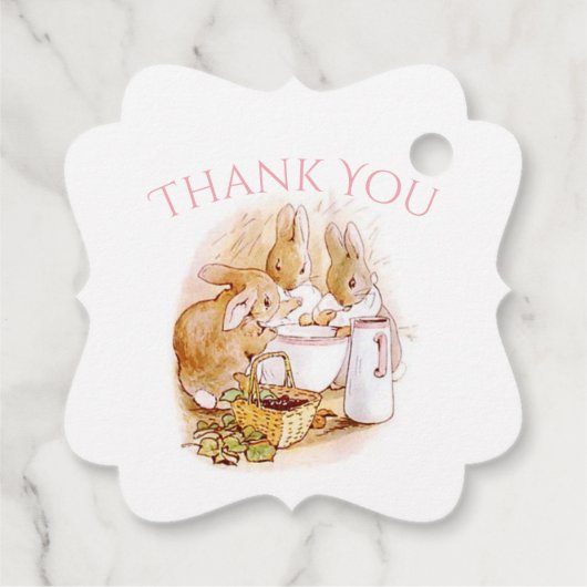 Beatrix Potter Bunny Rabbit Babydusche Geschenkanhänger (Rückseite)
