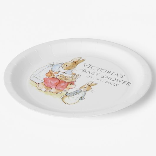 Beatrix Potter Bunny Rabbit Babydusche Pappteller (Schrägansicht)
