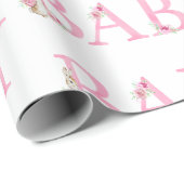 Beatrix Potter Bunny Rabbit Pink Baby Dusche Geschenkpapier (Rolleneckpunkt)